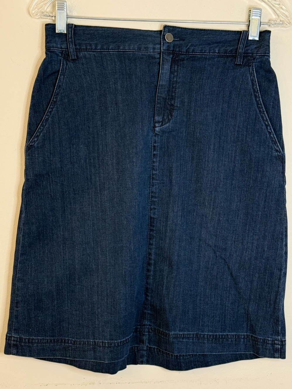 Shade denim jeans skirt medium wash elastic back waist SZ M